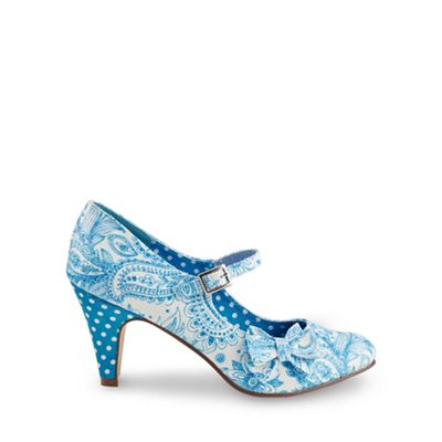 Blue sweet melody bow shoes